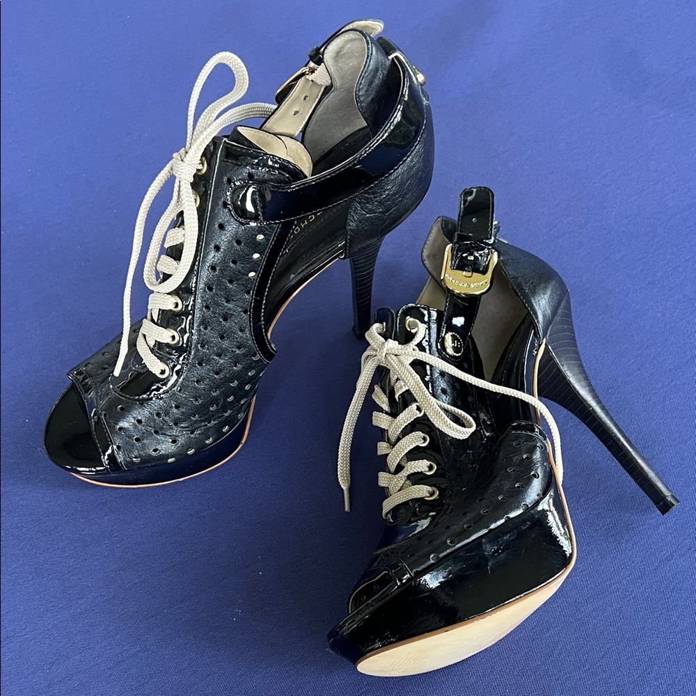 Rare! Jorge Bischoff - Black Leather- 5” Heels / 1.25” Platform - Size 7